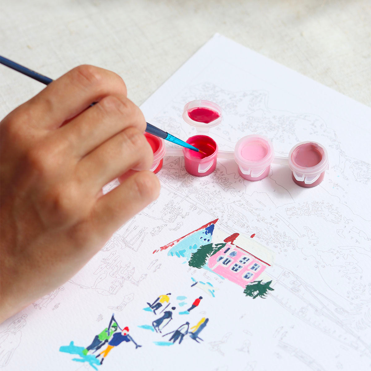Paint by number kit - Skiing among mountains