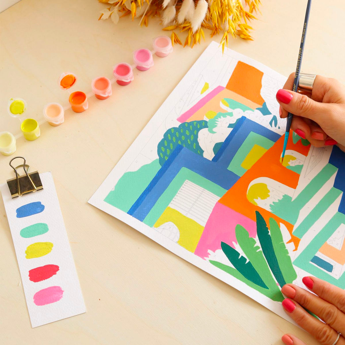 Kit peinture au numéro - Maisons colorées
