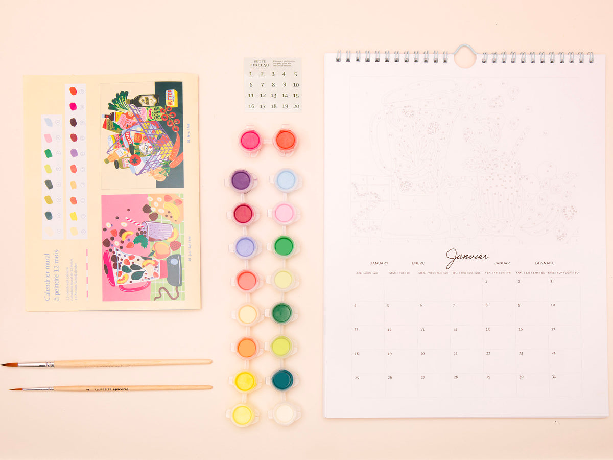 Kit de peinture au numéro - Calendrier 2027 - Fruits & Légumes