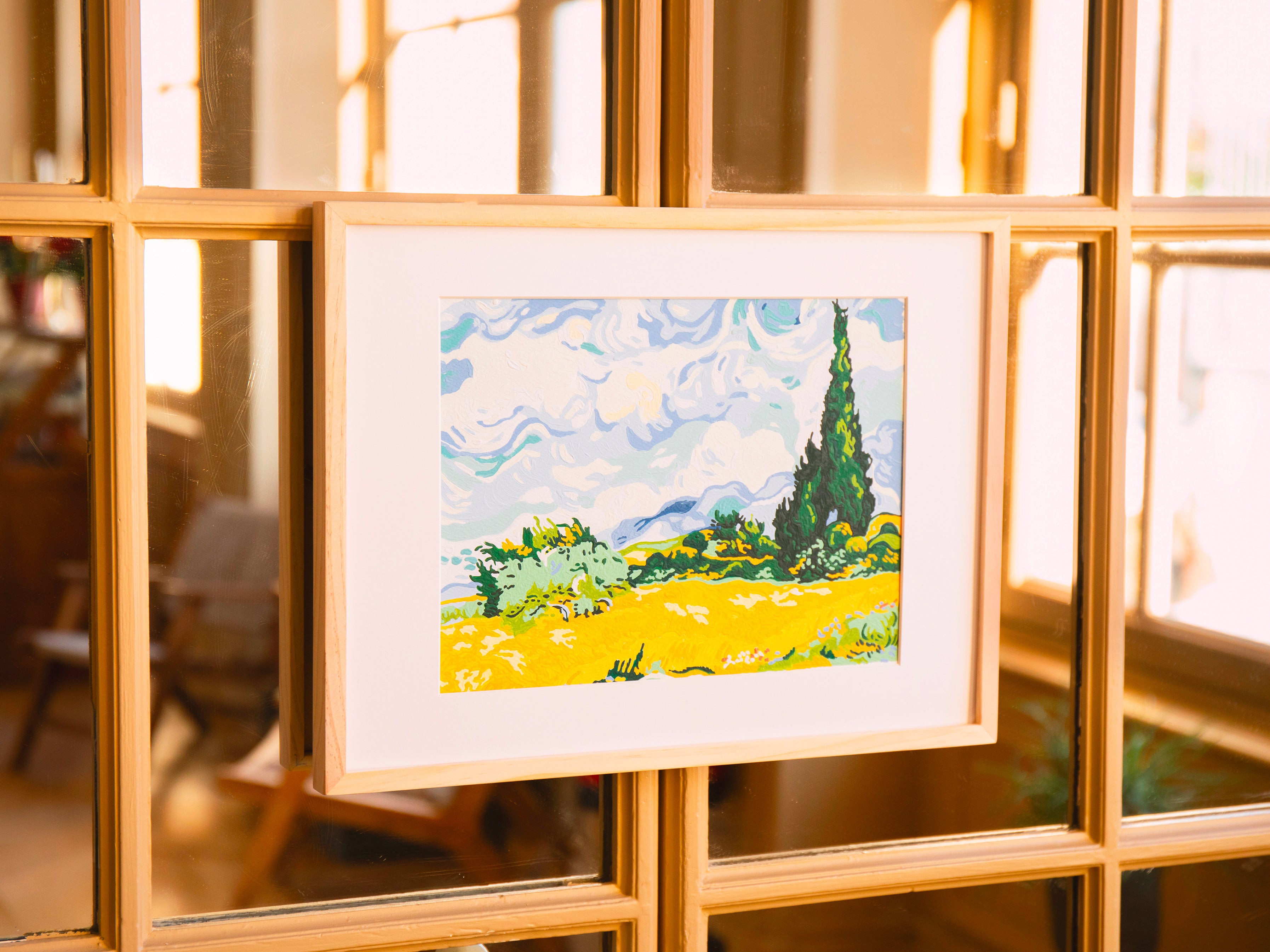 Kit de peinture au numéro - Cyprès aux blés d'or, Vincent Van Gogh