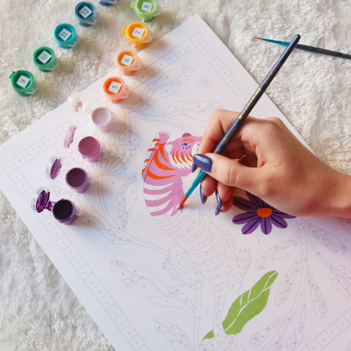 Kit peinture au numéro - Tigre Fleuri