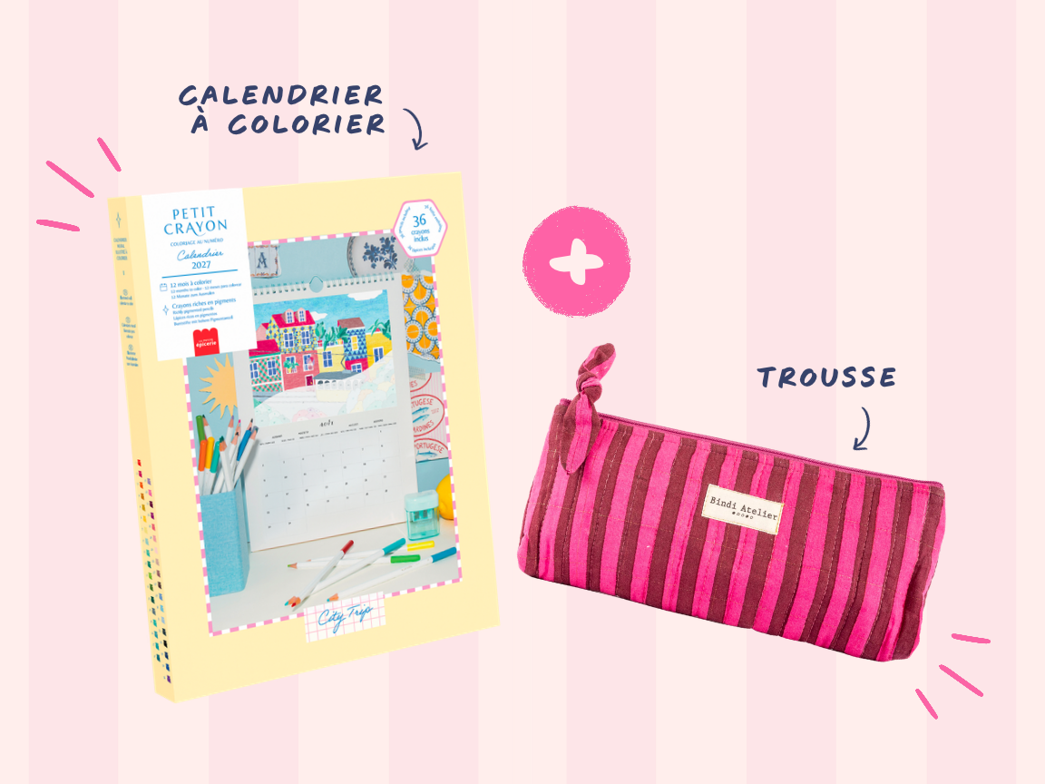 Calendrier à colorier + trousse Bindi Atelier