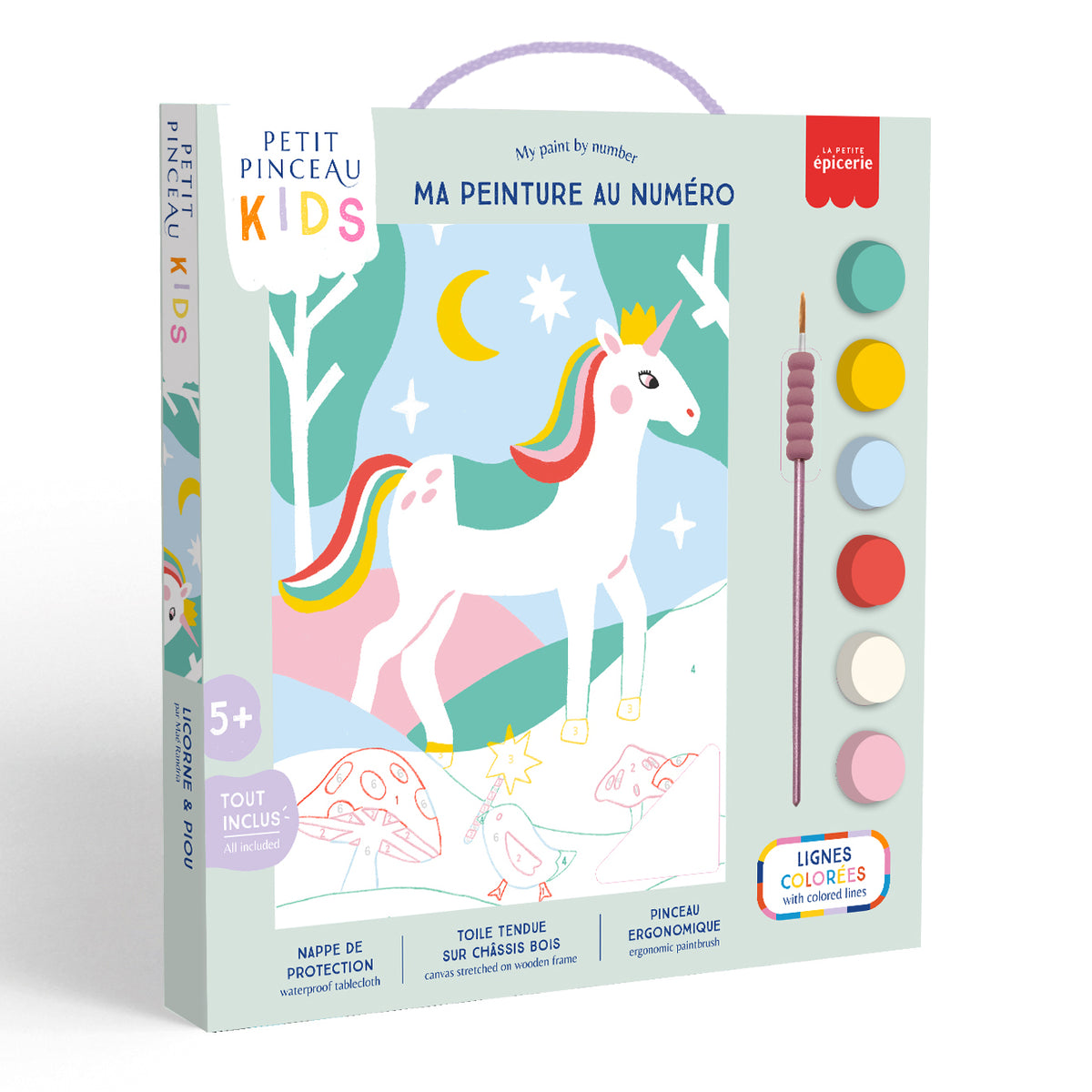 Tacobear Kit Peinture Licorne Par Numéros 3 Toiles 20x30cm, Peinture Phosphorescente Incluse, Loisir Créatif Pour Filles 5-12 Ans, Cadeau Éducatif Et Artistique