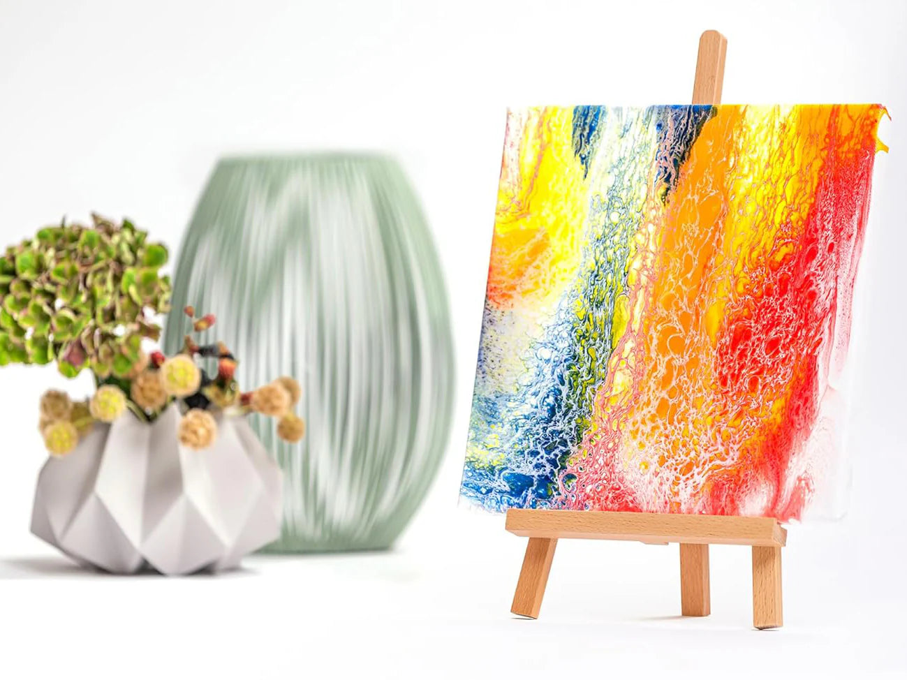 Chevalet trépied de table en bois 43 cm pour peinture au numéro