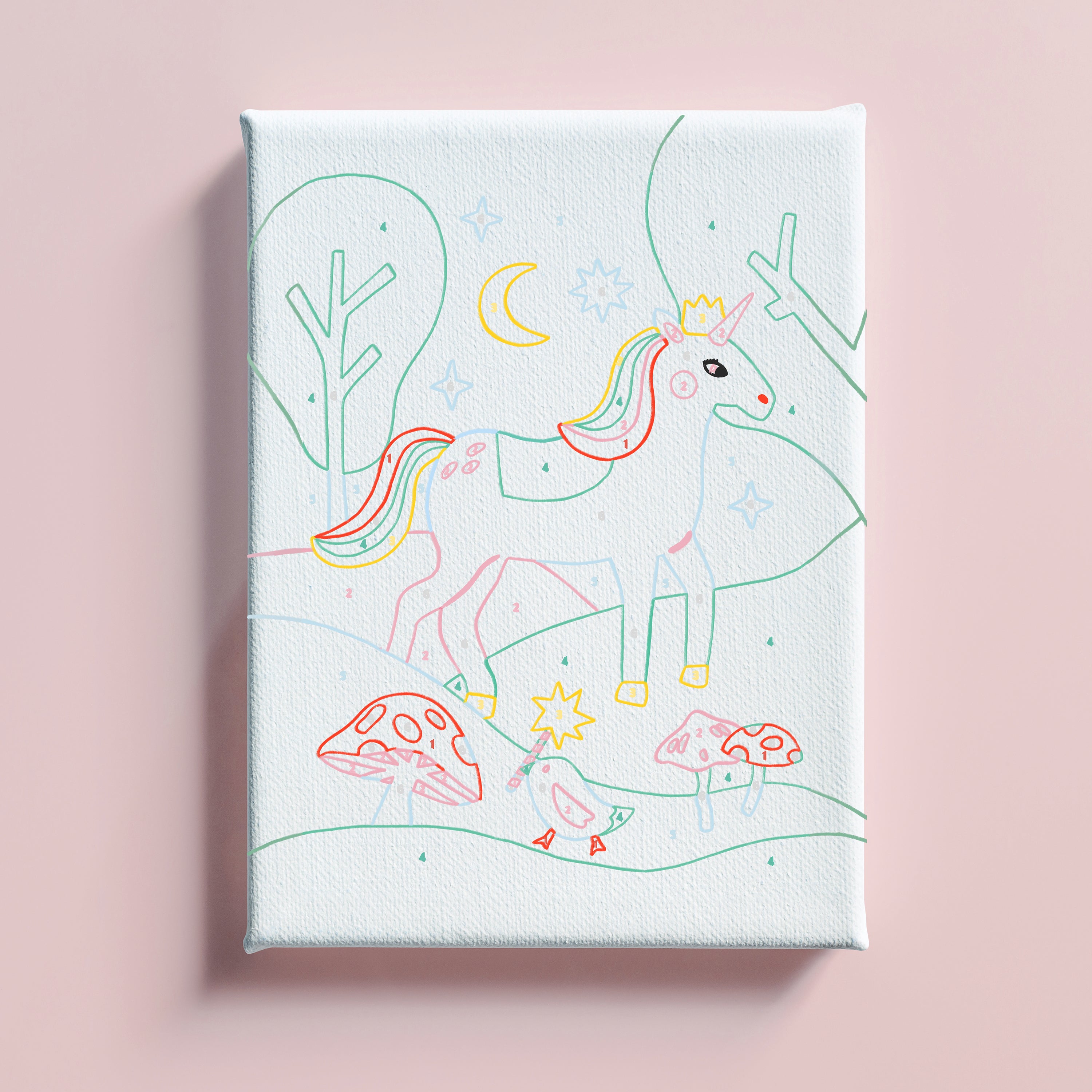 Kit de peinture au numéro pour les enfants - Licorne et piou