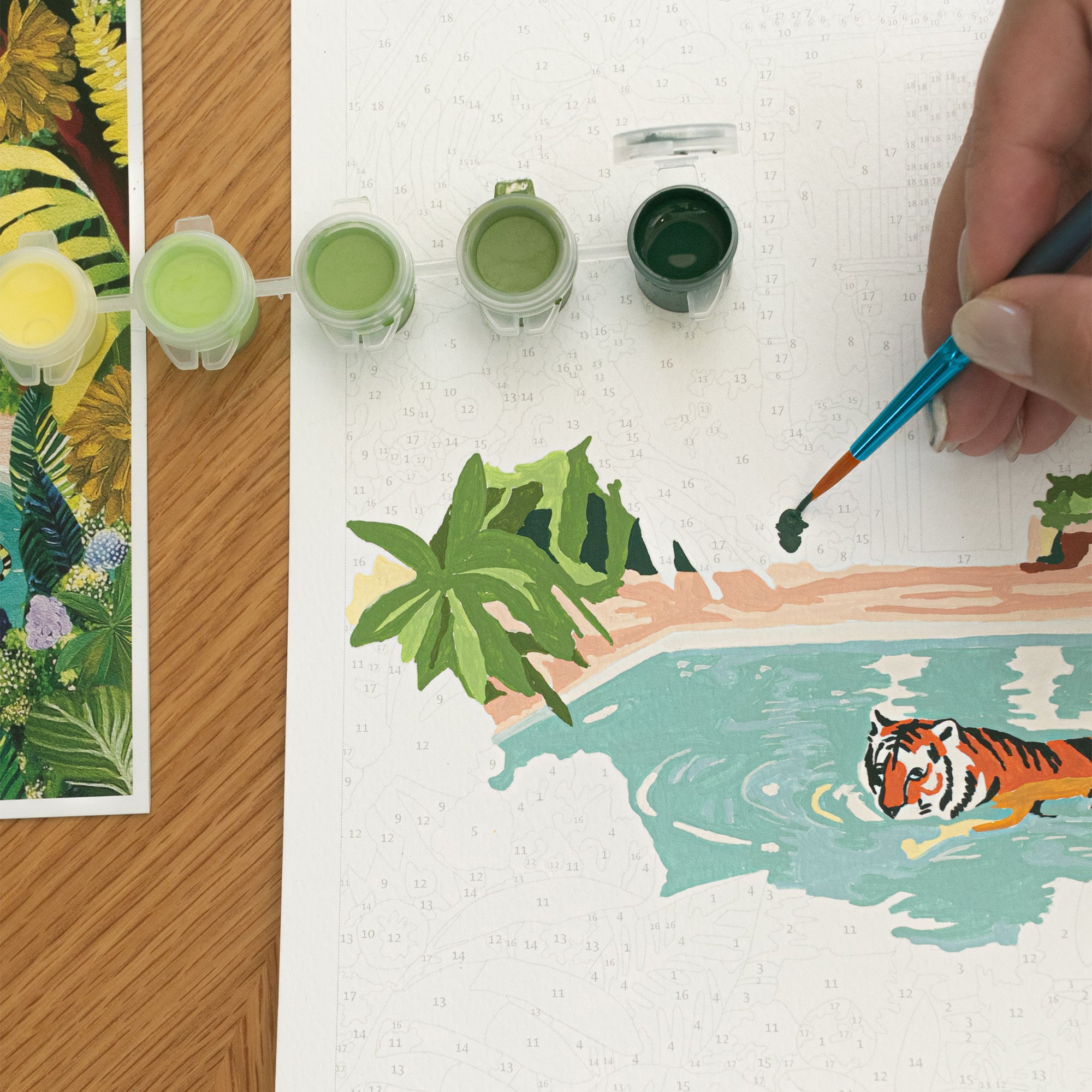 Kit de peinture au numéro - Tiger relaxing in my pool