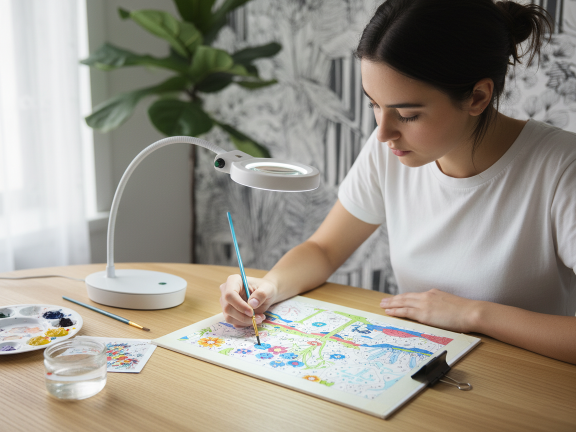 Lampe loupe pour peinture au numéro