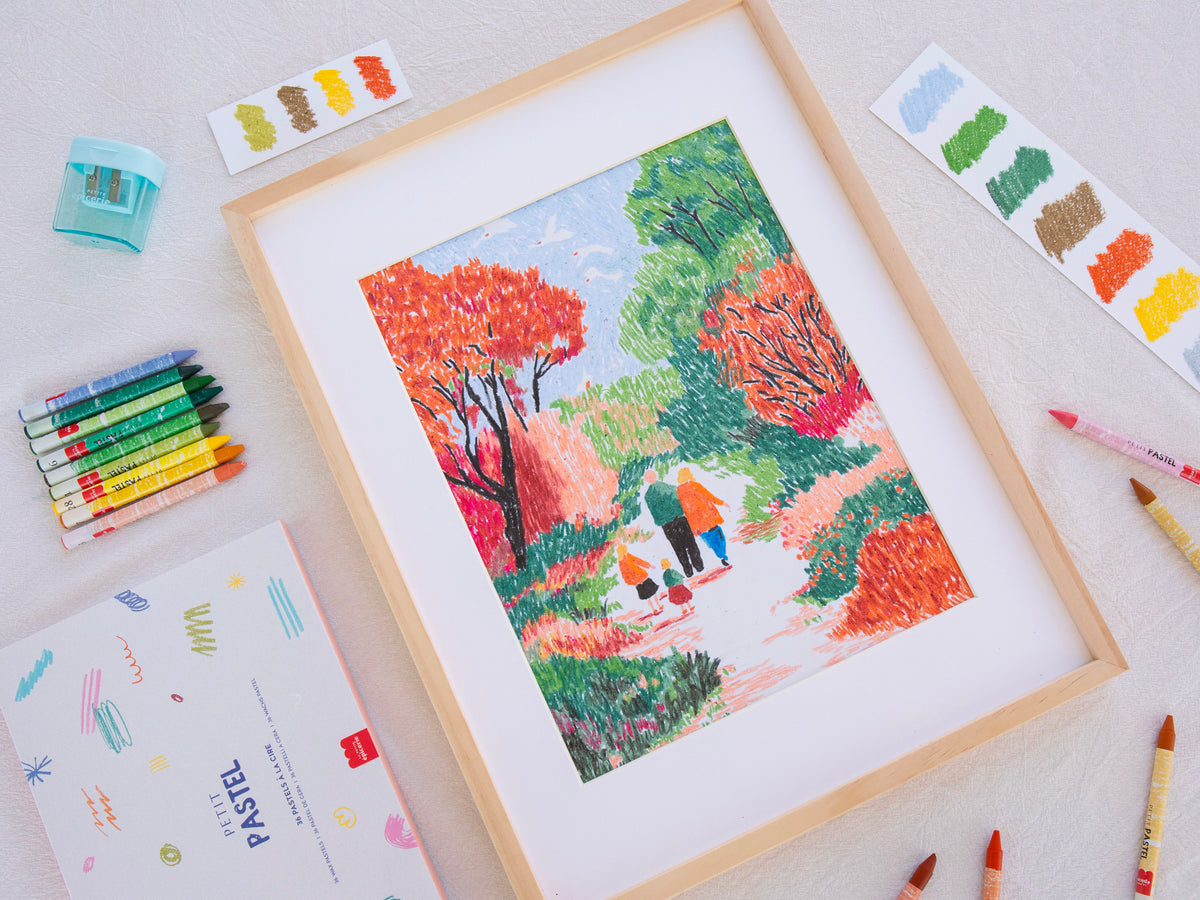 Kit de Pastels au numéro - Balade d'automne