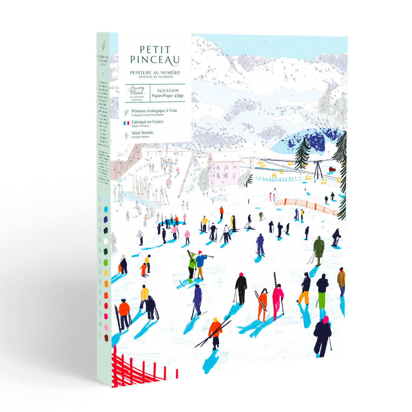 Malen-nach-Zahlen-Set – Skifahren zwischen Bergen