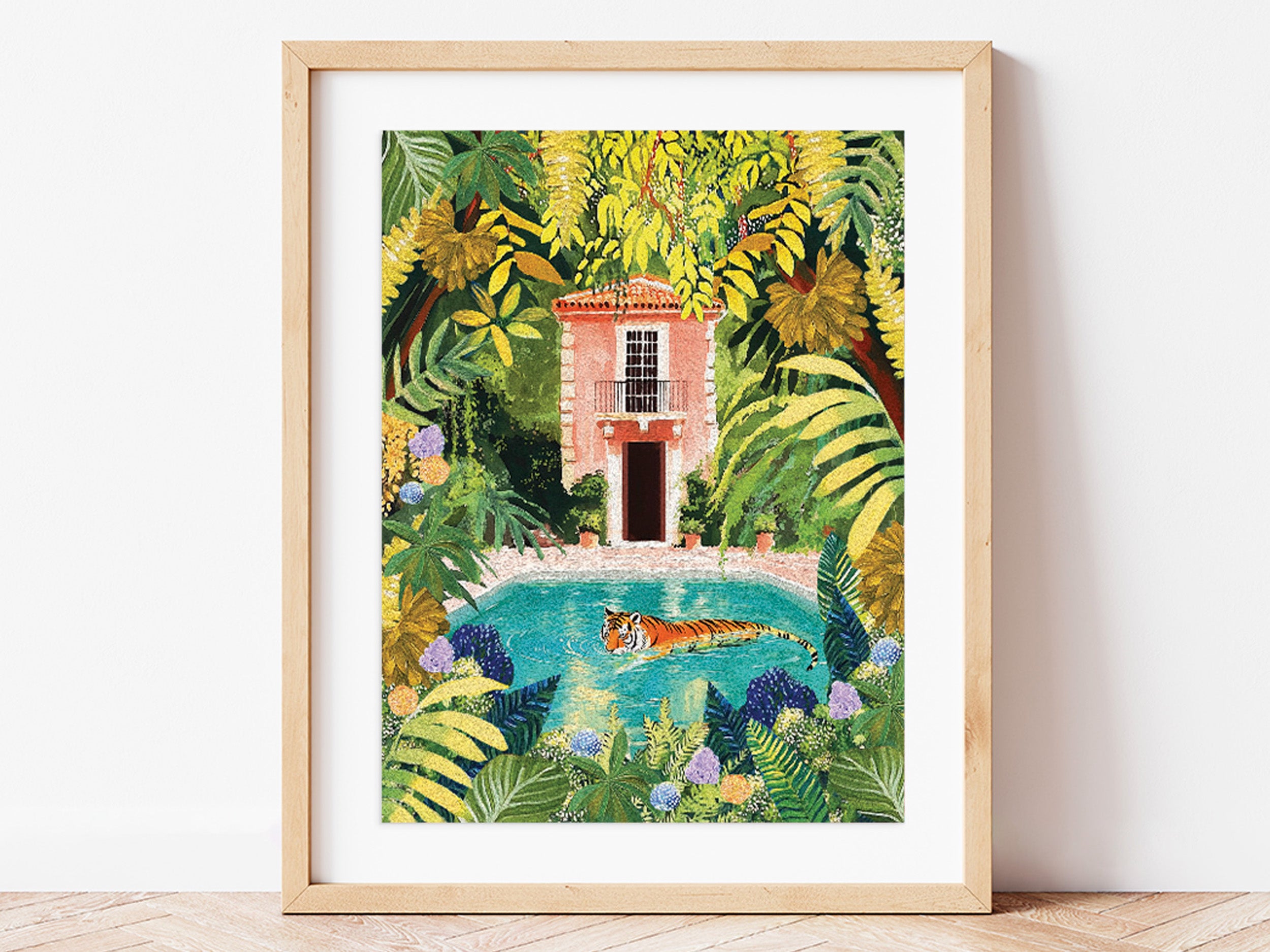 Kit de peinture au numéro - Tiger relaxing in my pool